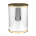 Classics Collection 13 Qt. Polished Chrome & Brass Mylar Oval Wastebasket